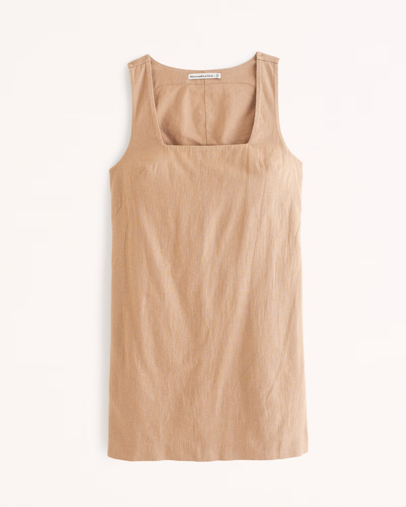Linen-Blend Wide Strap Mini Dress | Abercrombie & Fitch (US)