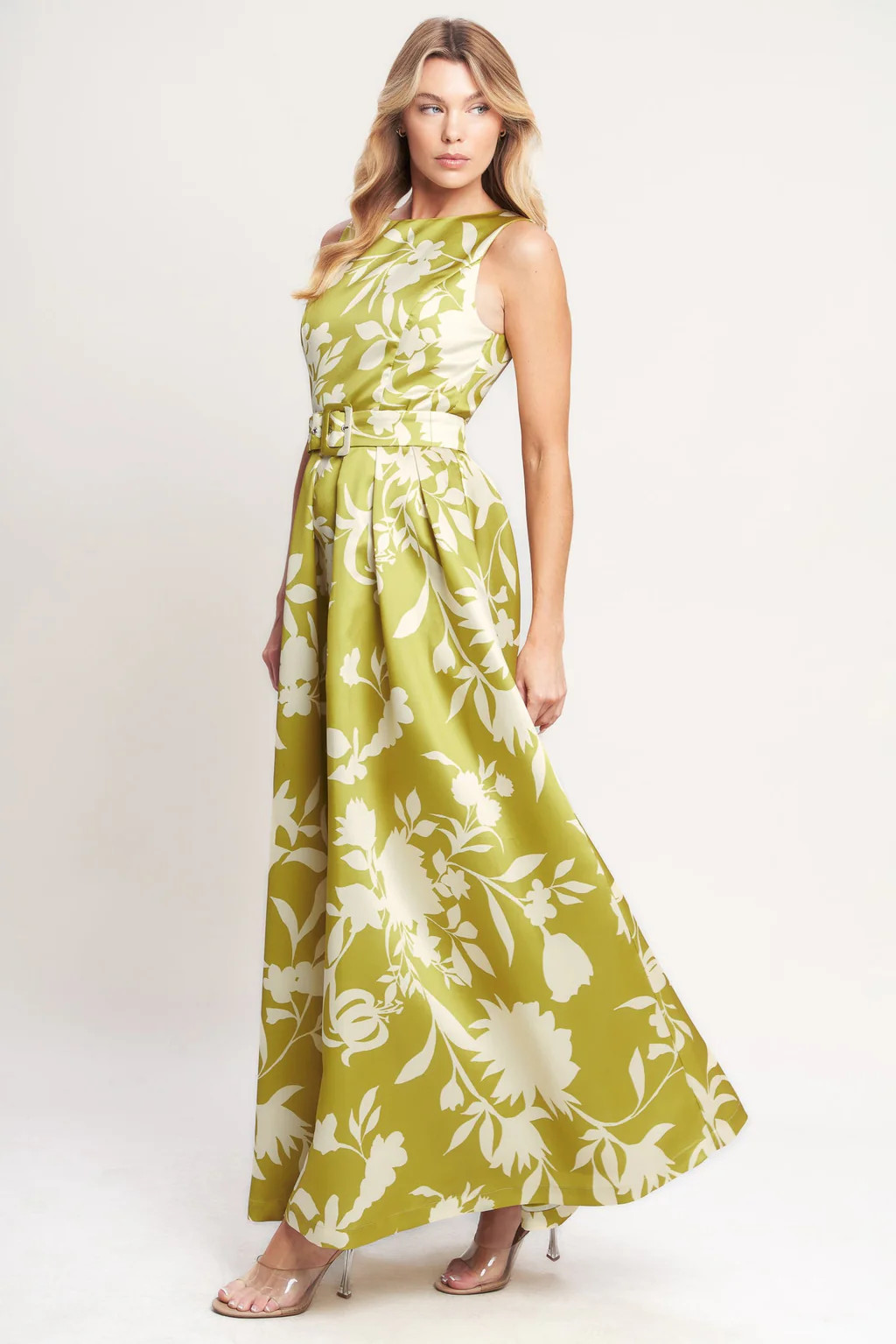 LIME FLORAL MAXI DRESS | Lady Black Tie