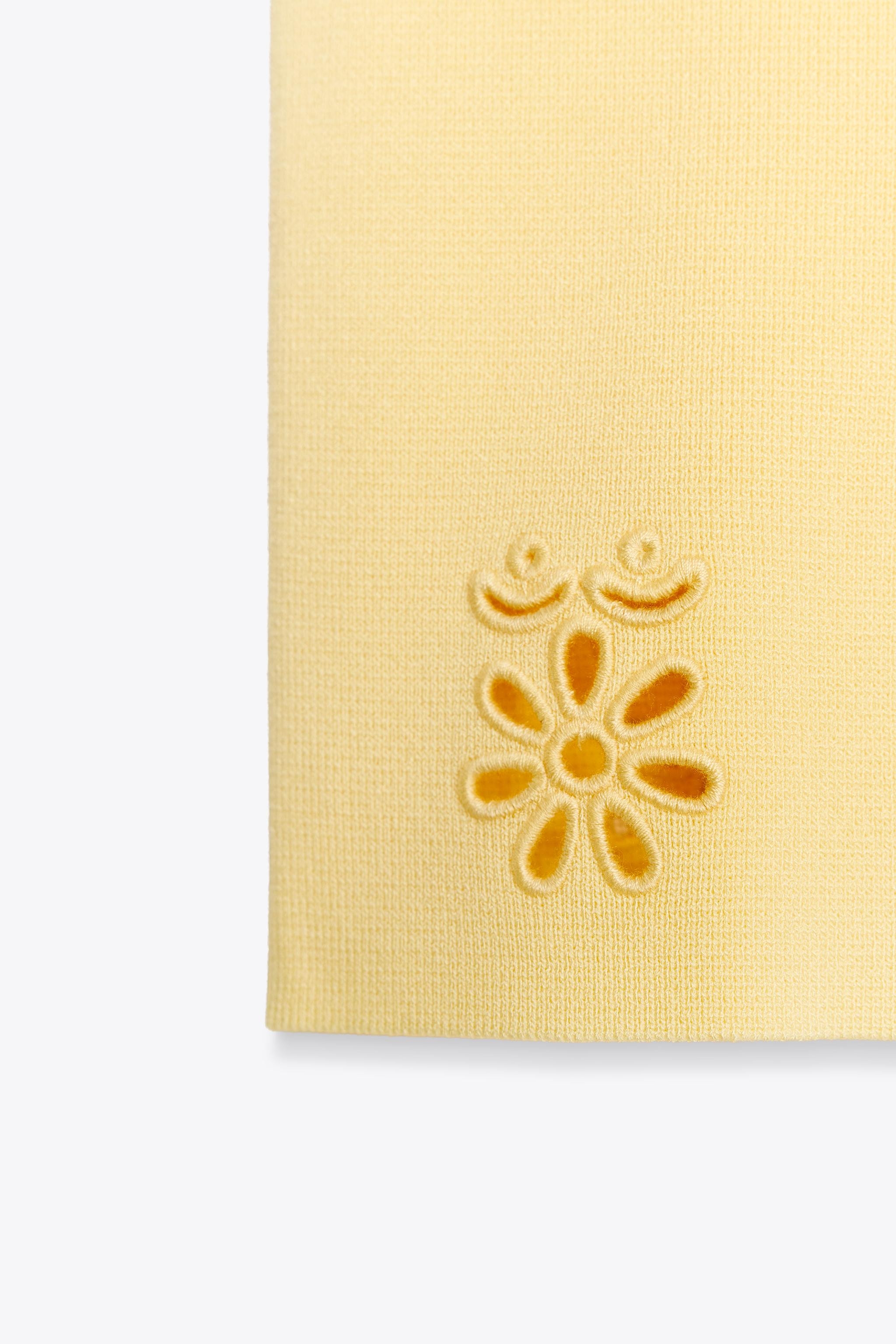 EMBROIDERED EYELET KNIT TOP | Zara US