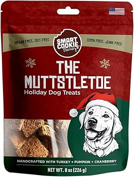 Smart Cookie Muttstletoe Holiday Dog Treats - Turkey, Pumpkin and Cranberry Christmas Dog Treats ... | Amazon (US)