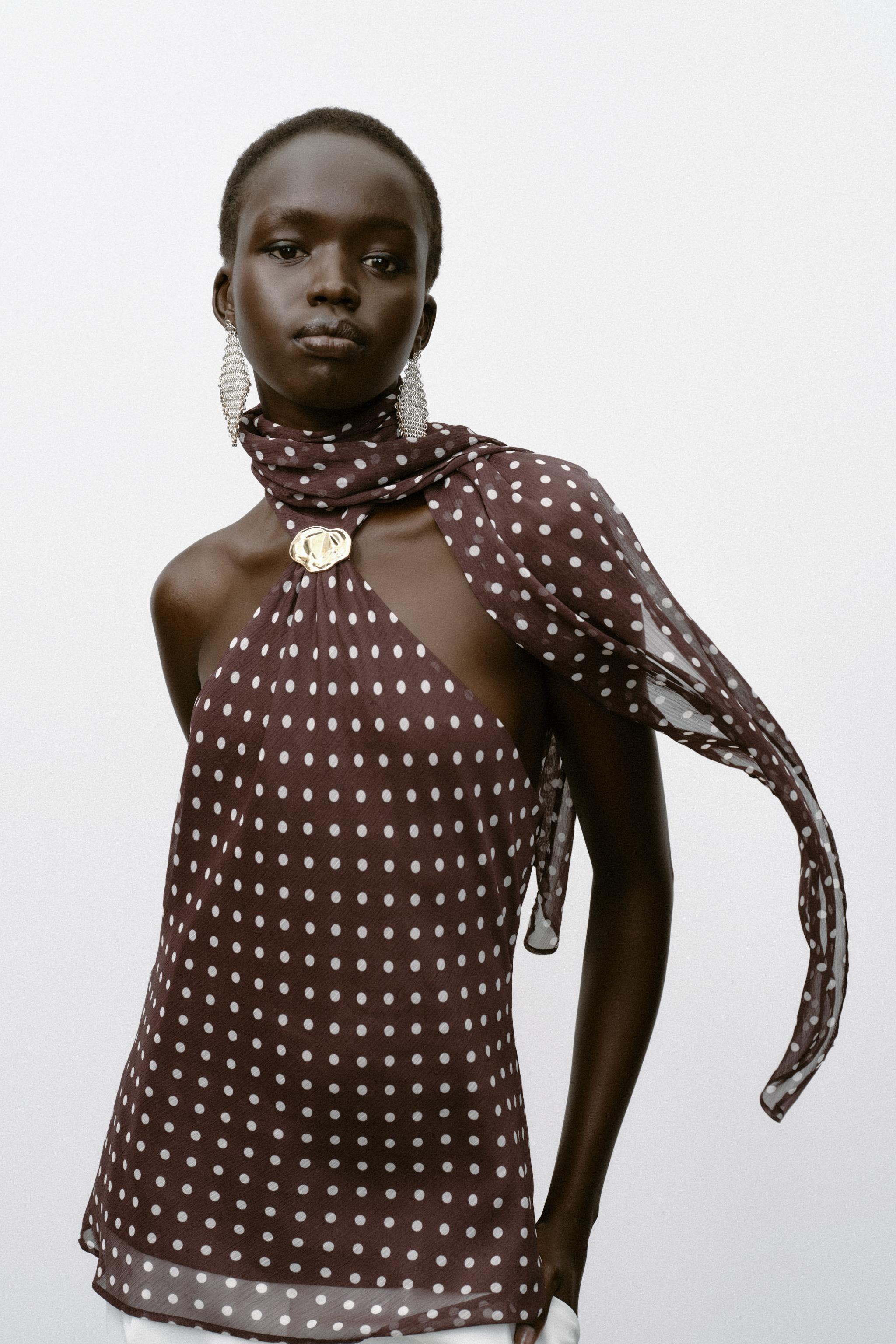 HARDWARE POLKA DOT HALTER TOP | Zara US