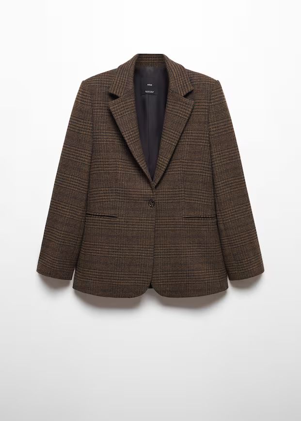 Straight check jacket -  Women | Mango United Kingdom | MANGO (UK)