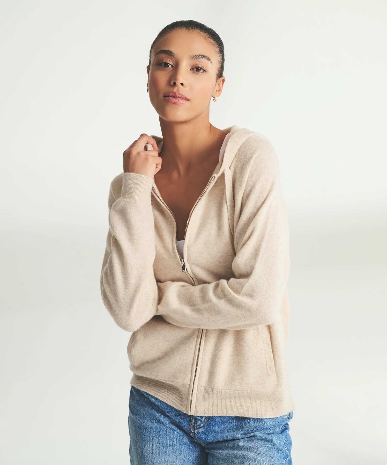 Signature Cashmere Zip Up Hoodie | NAADAM