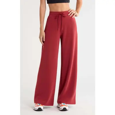 Zella Ultrasoft Wide Leg Pants in Brown Mole' at Nordstrom, Size X-Large | Nordstrom