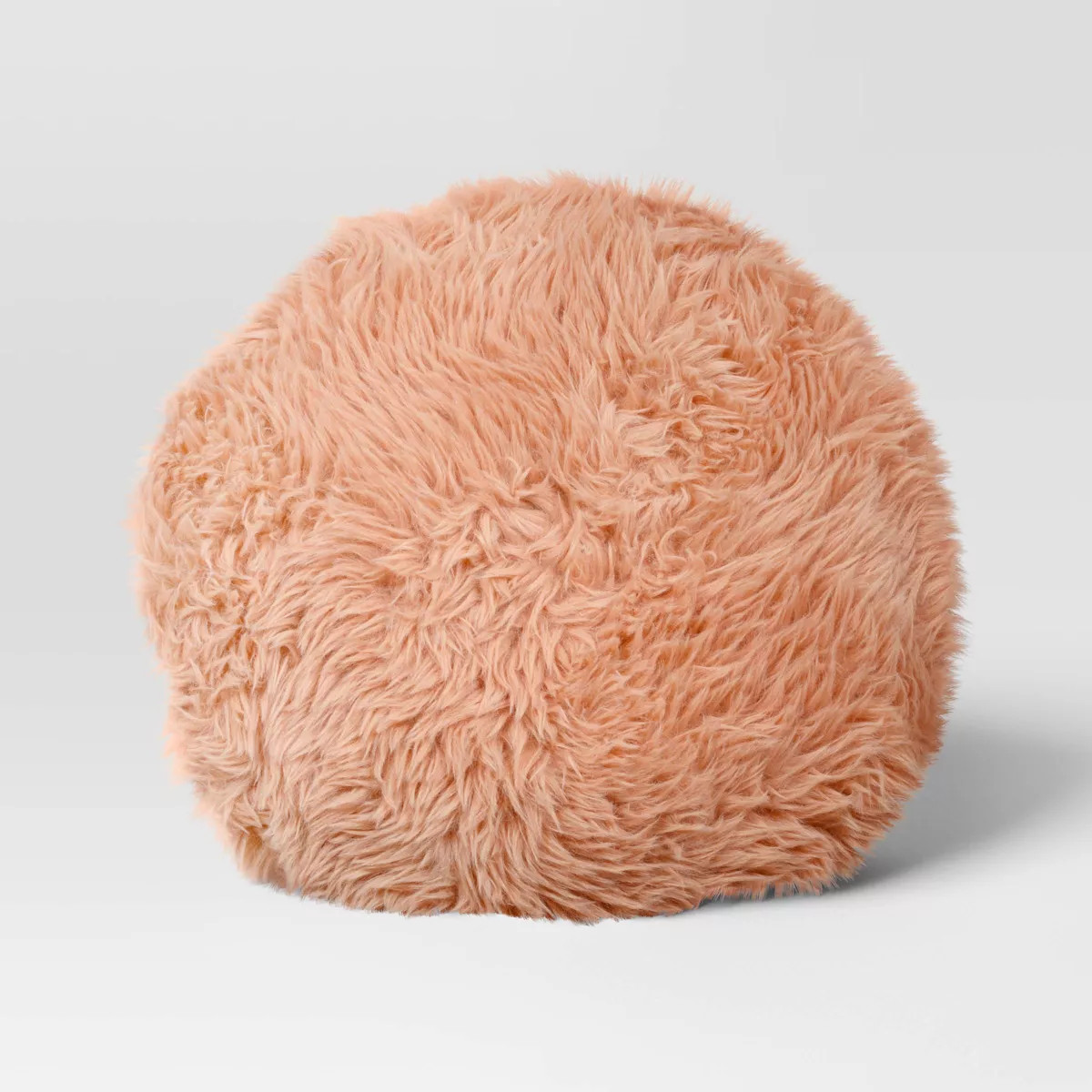 Long Pile Faux Fur Round Throw Pillow Beige - Threshold™ | Target