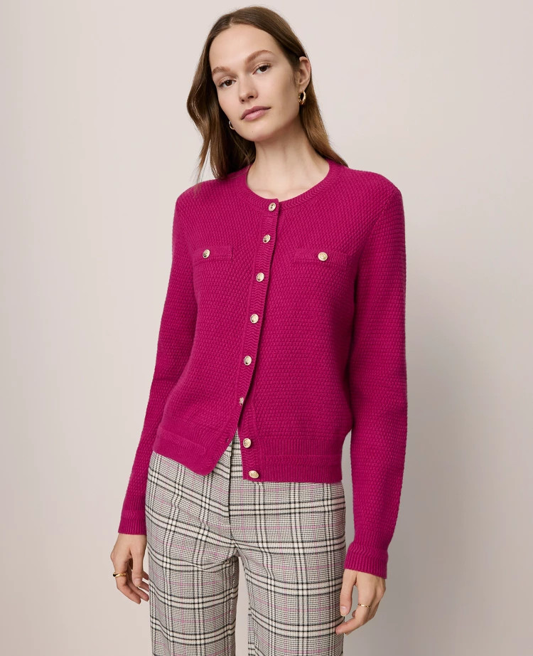 Textured Stitch Cardigan | Ann Taylor