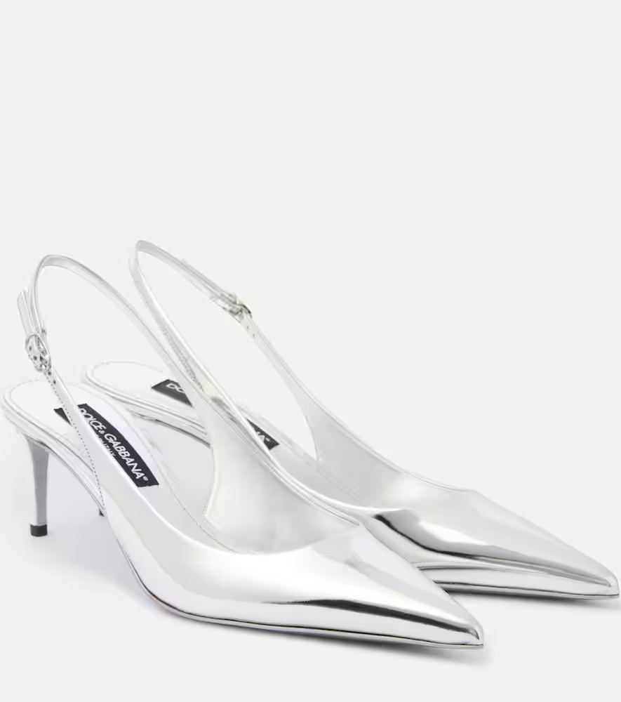 Dolce&Gabbana Metallic leather slingback pumps | Mytheresa (US/CA)