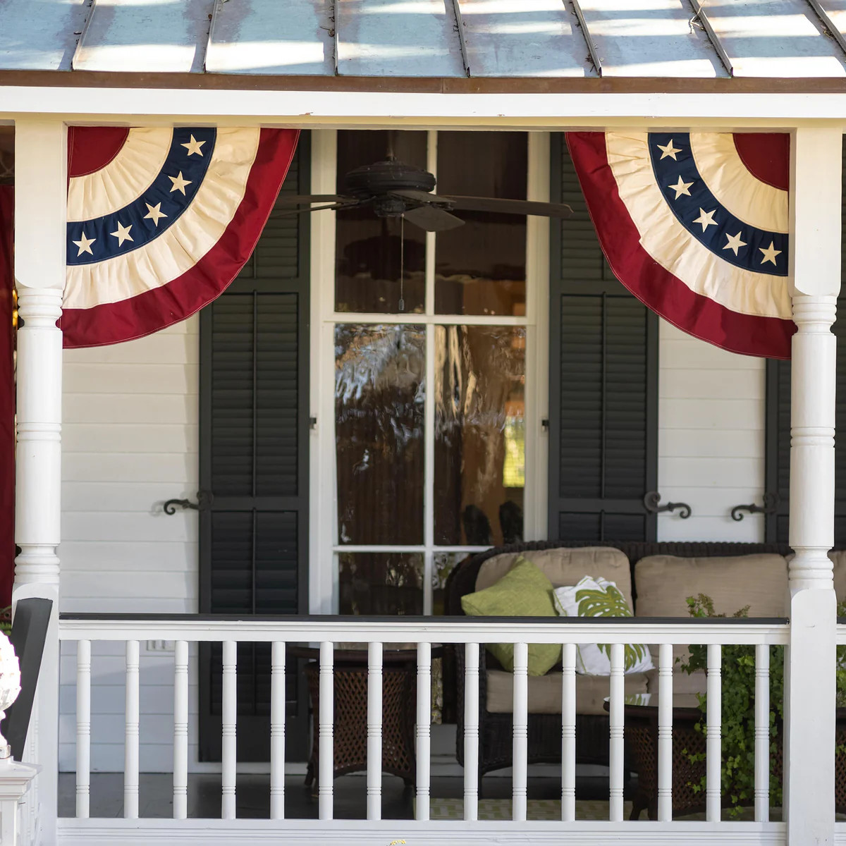Star Spangled Classic Cotton Half Bunting, Set of 2 | Plow & Hearth