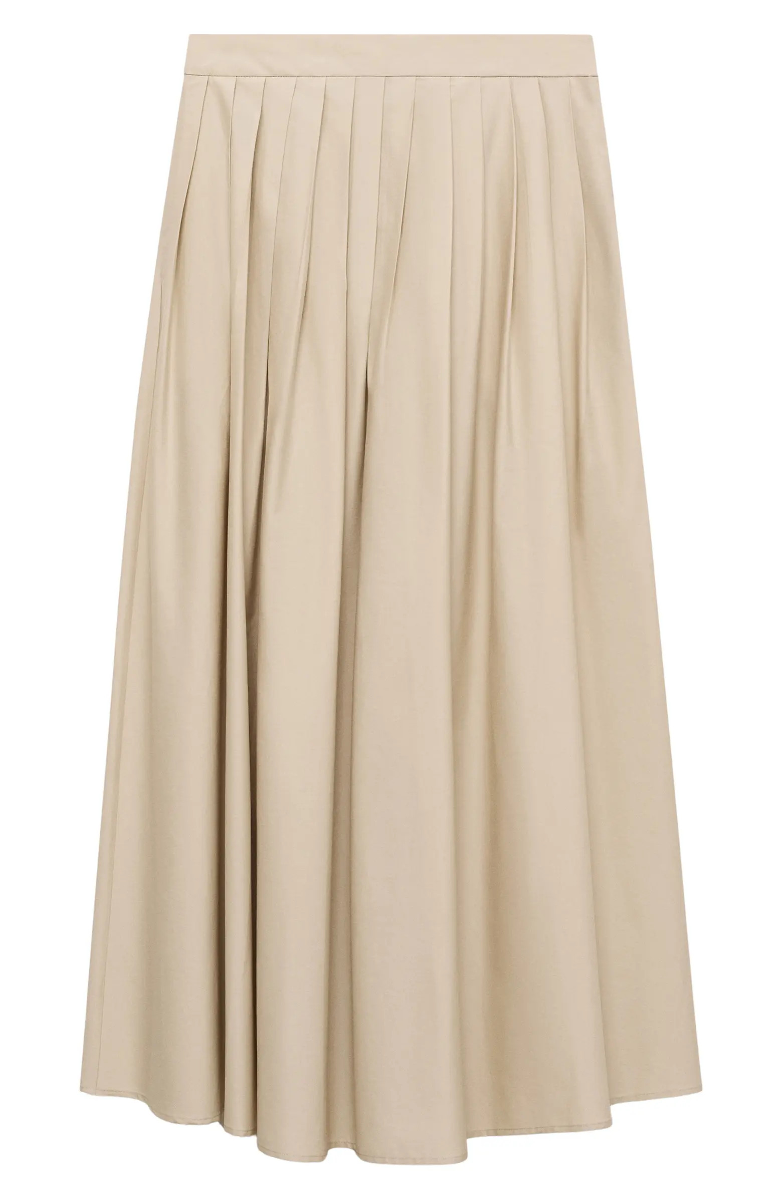 MANGO Indo Pleated Cotton Blend Skirt | Nordstrom | Nordstrom