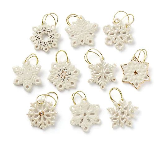 Lenox Snowflake 10-Piece Ornament Set | QVC
