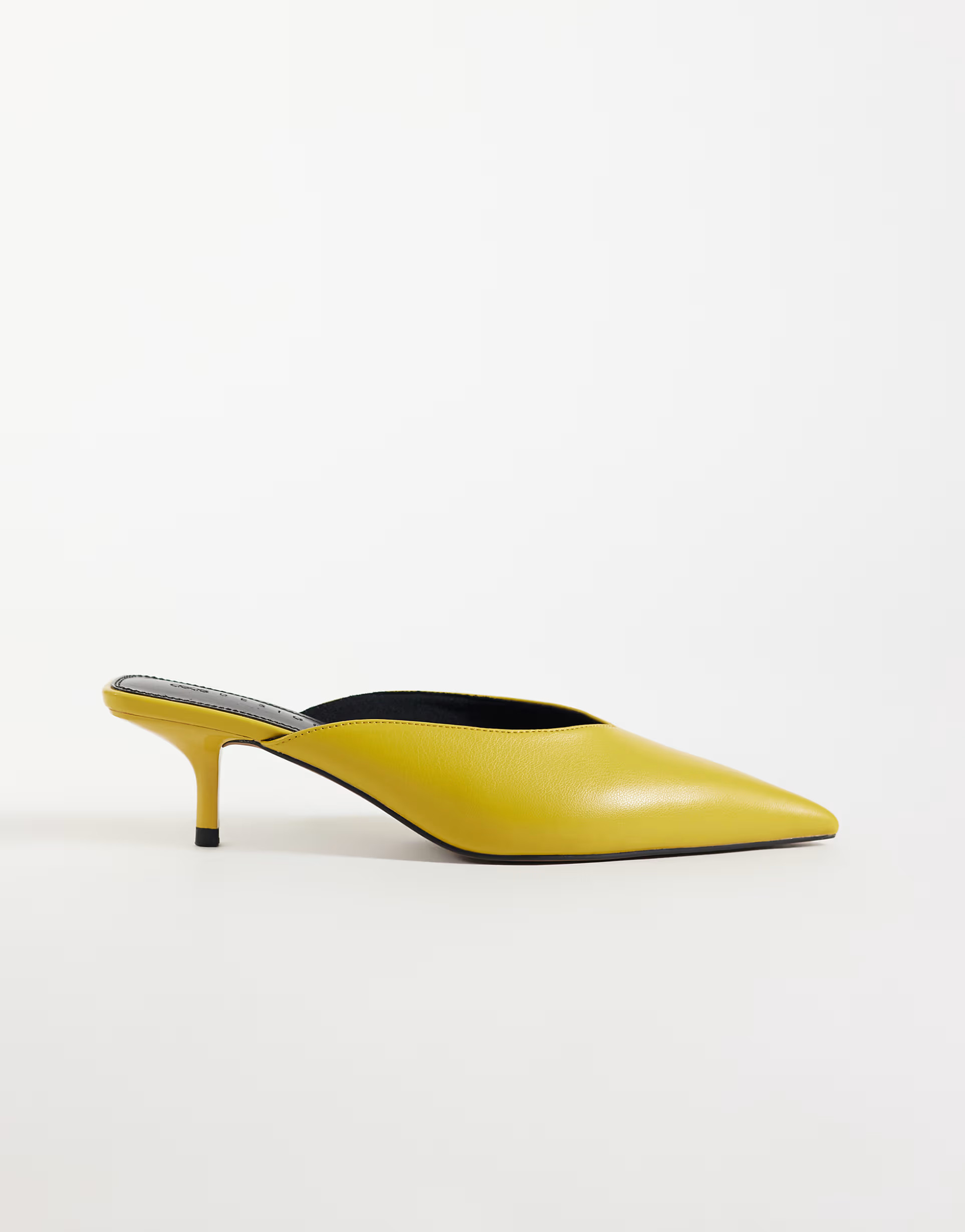 ASOS DESIGN Surprise pointed kitten heeled mules in yellow | ASOS (Global)