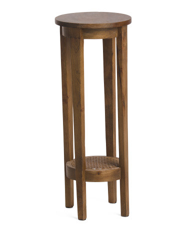 Cane And Acacia Wood Drink Table | TJ Maxx