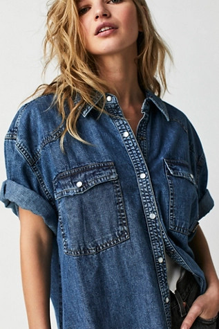 We The Free The Short Of It Denim Top | Free People (Global - UK&FR Excluded)