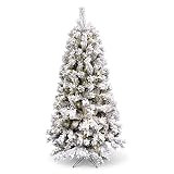 K&K Interiors 54263A 7.5 Foot Prelit Flocked Christmas Tree, White | Amazon (US)