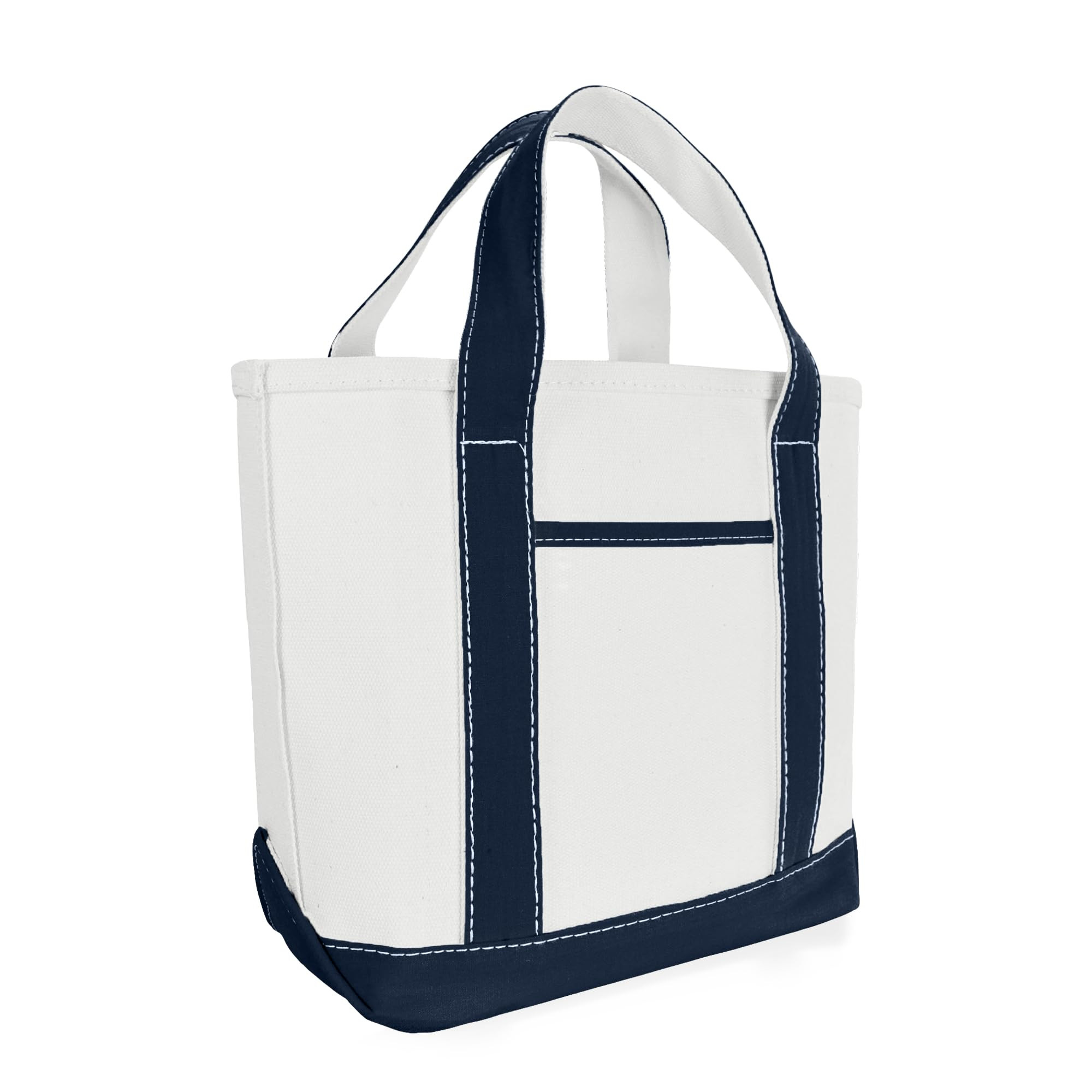DALIX 14" Mini Small Cotton Canvas Party Favor Wedding Gift Tote Bag in Navy Blue | Amazon (US)