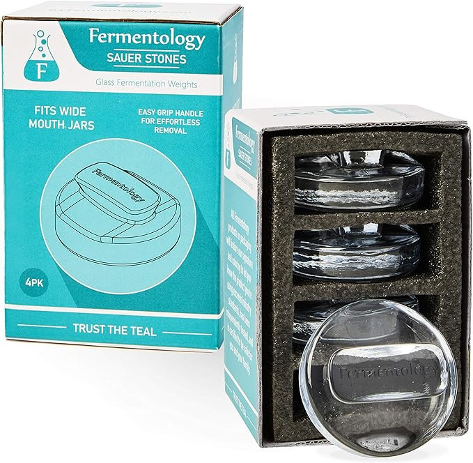 Sauer Stone Glass Weights – Pickling and Fermenting Weights - Set of 4 - Wide Mouth Mason Jar F... | Amazon (US)