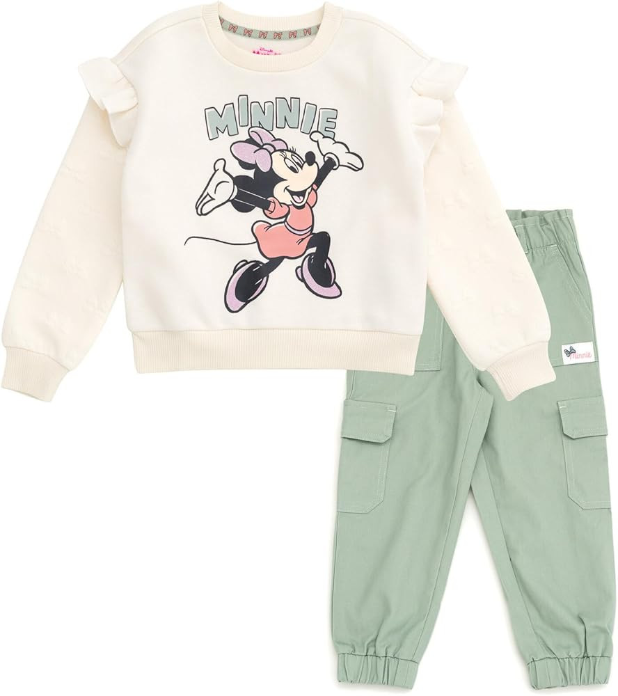 Disney Junior Fleece Sweatshirt and Twill Jogger Pants Outfit Set Toddler to Big Kid Sizes (2T - ... | Amazon (US)