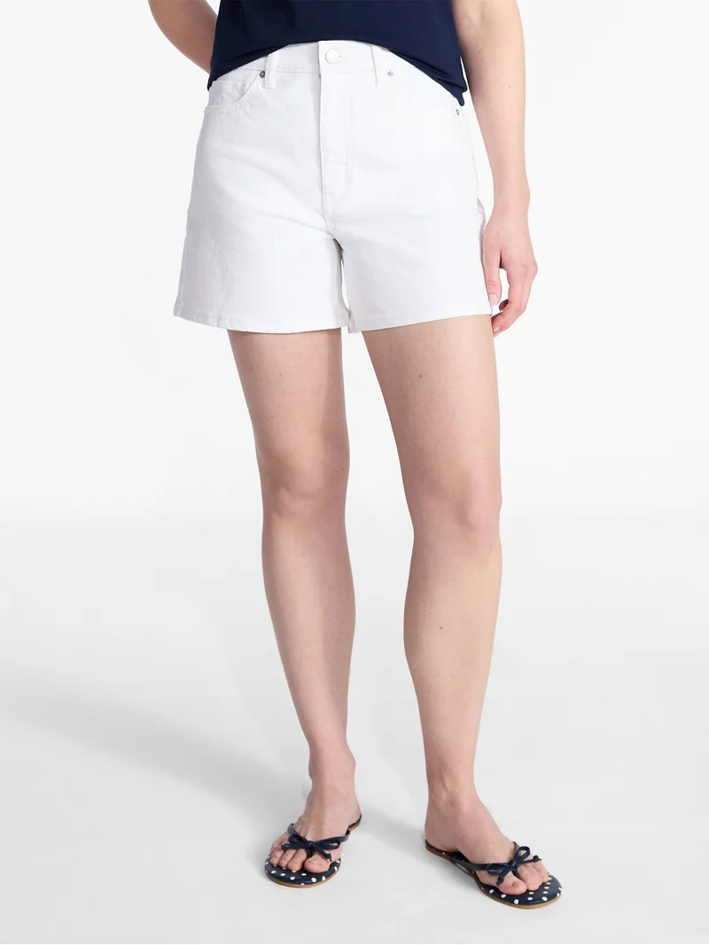 Time and Tru Women's High-Rise Denim Shorts, 5" Inseam, Sizes 0-22 | Walmart (US)