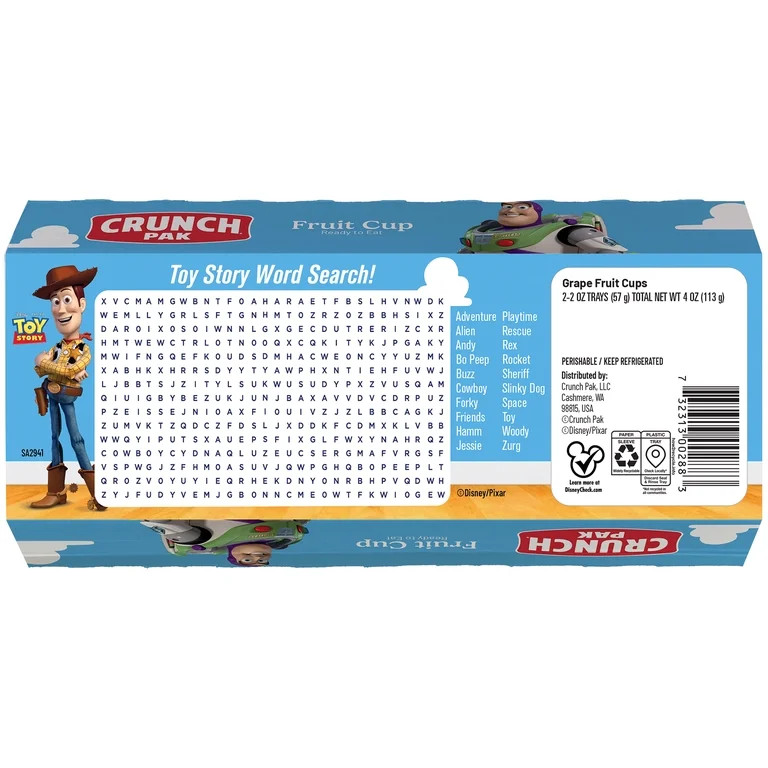 Crunch Pak Toy Story Freshies Red Grapes Fresh Fruit 2oz 2 pack | Walmart (US)