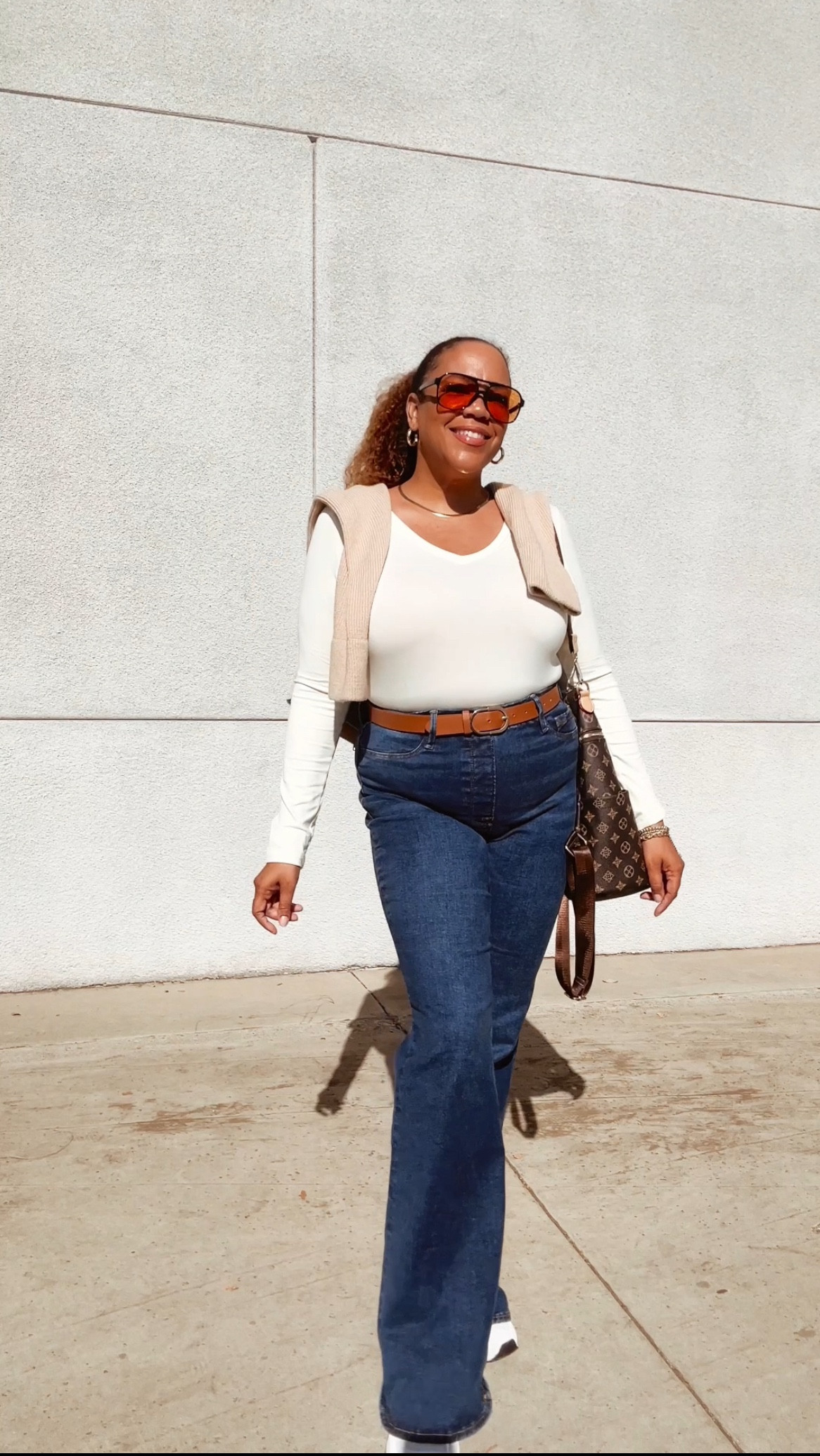 Officially so in my flare jeans 🕺🏾 era!! For me, there is a bit of nostalgia attached to flare jeans. These were one of my go to jeans and pants styles when I was in college. Now I remember why! Loving that they work great with sneakers! 👟 
This is my 2nd pair of pull on jeans from @goodamerican - they are that good!! Size large 🫶🏾

#LTKMidsize #LTKOver40 #LTKStyleTip