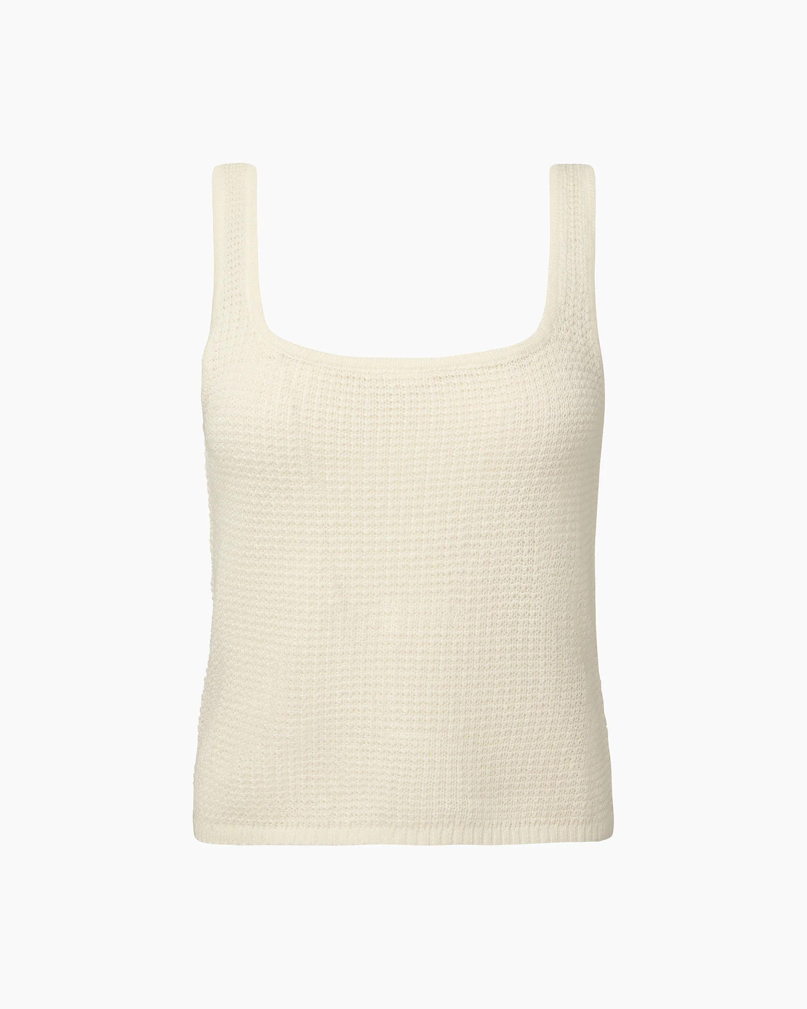 Linen Knit Square Neck Tank White / XL | onia