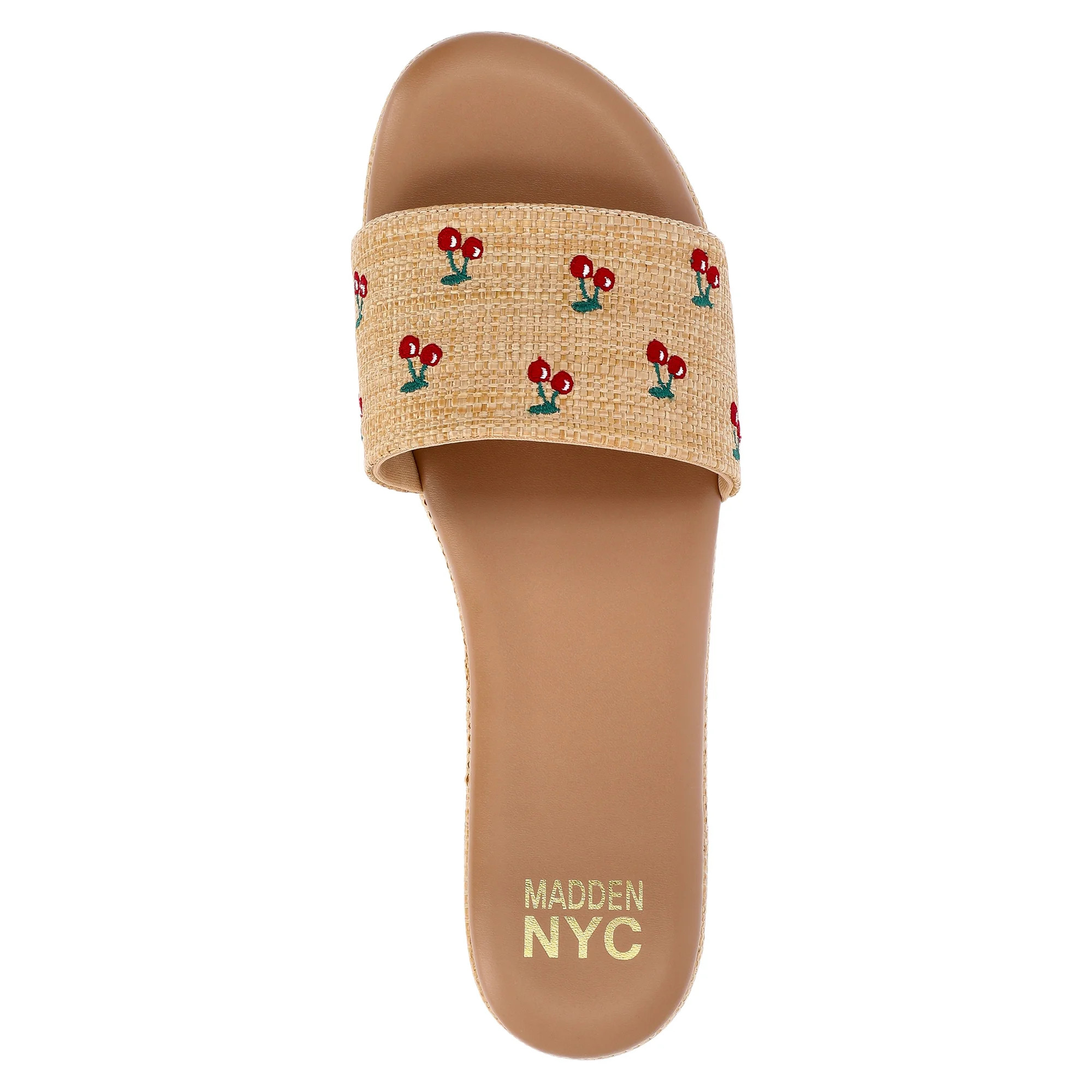 Madden NYC Women's Raffia Slide Sandals - Walmart.com | Walmart (US)