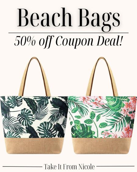 50% off Coupon to click on these cute beach totes! Makes them just $6.99~7.99! Cheap enough to grab for reusable gift bags 
Beach vacation // beach bag /: pool bag Amazon finds 

#LTKSwim #LTKFindsUnder50 #LTKSaleAlert