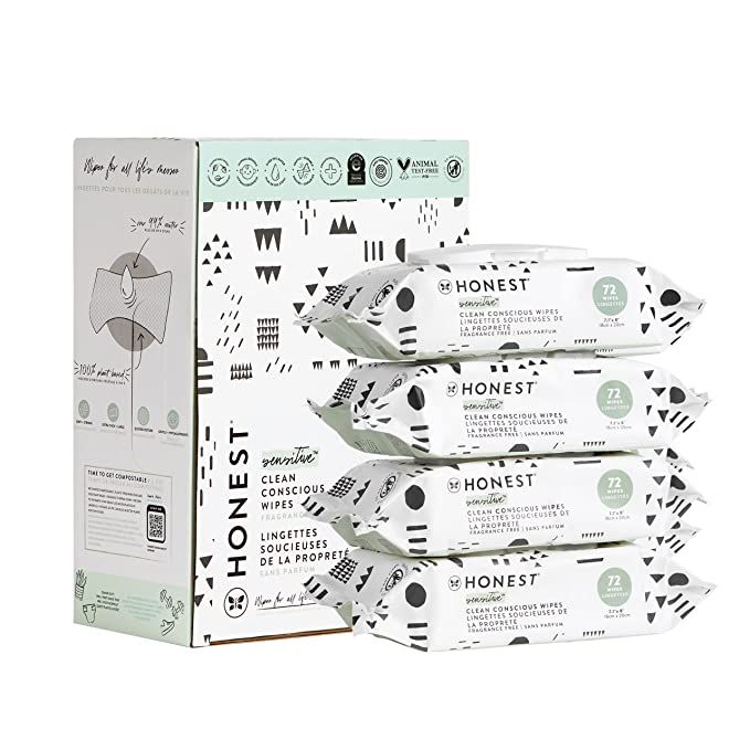 The Honest Company Clean Conscious Wipes | 100% Plant-Based, 99% Water, Baby Wipes | Hypoallergen... | Amazon (US)