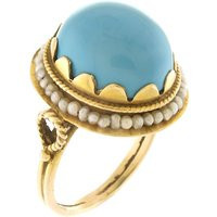 Gorgeous Vintage Persian Turquoise Ring With Seed Pearls in 14K Gold | Etsy (US)