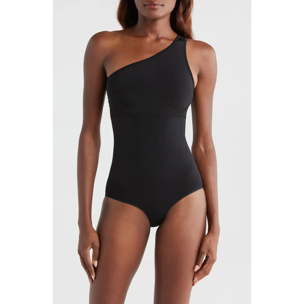 Pinsy Butter Sculpt One-Shoulder Bodysuit in Black at Nordstrom, Size 1 X | Nordstrom