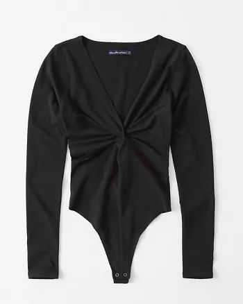 Twist-Front Long-Sleeve Bodysuit | Abercrombie & Fitch US & UK