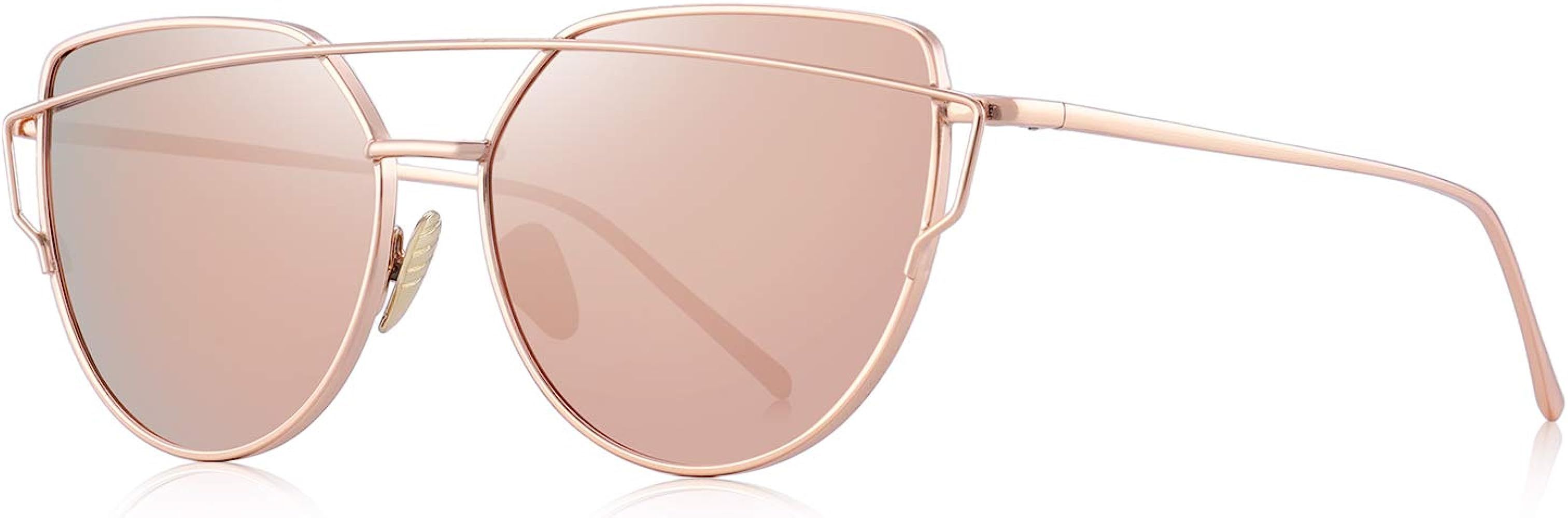 S7882 anteojos de sol de la moda las mujeres, ojo de gato, revestimiento lente de espejo anteojos... | Amazon (US)