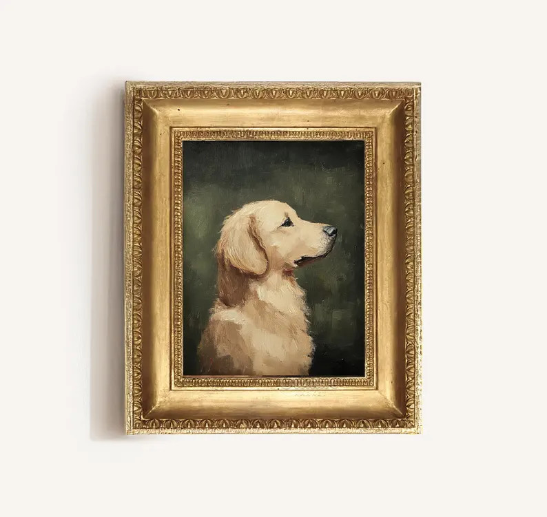 Personalized Artful Golden Retriever Portrait, Mini Dog Oil Painting, Goldenretriever Art Print C... | Etsy (US)