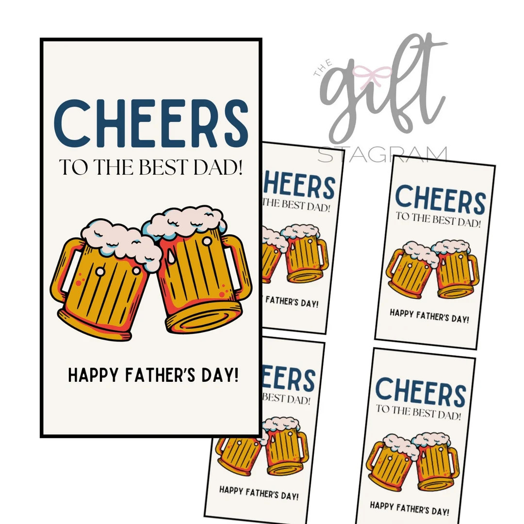 Cheers to the Best Dad Gift Tag DIGITAL DOWNLOAD Father's Day Gift Tag Father's Day Gift Ideas Da... | Etsy (US)