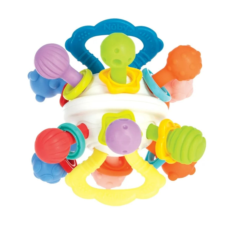 Nuby Textured Twist Ball Baby Teether Toy with Colorful Rattle | Walmart (US)