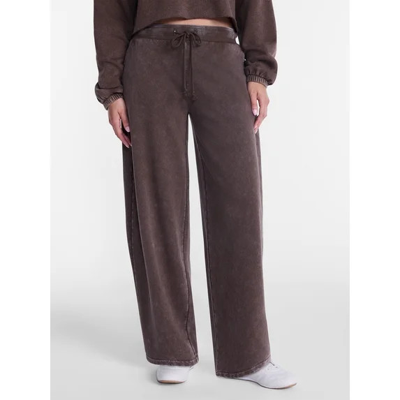 No Boundaries Mineral Wash Fleece Barrel Leg Pants, 29'' Inseam, Women's XXS-XXL | Walmart (US)