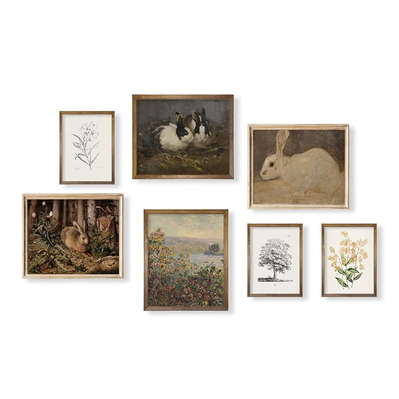 Spring Easter Bunny Wall Art - Modern Farmhouse Easter Eggs Decoration for Bedroom Living Room - ... | Amazon (US)