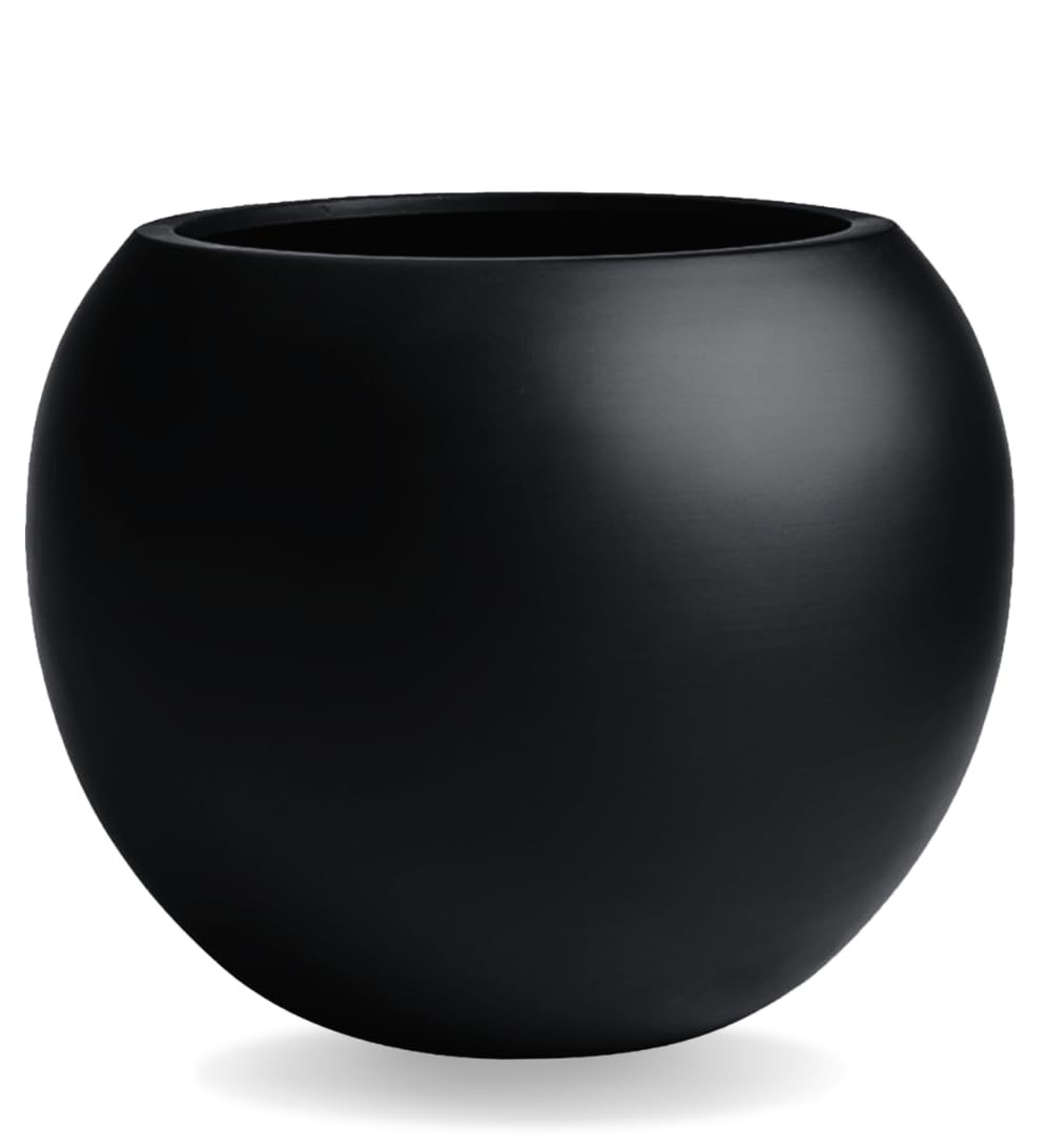 16" H x 20" D Globo Fiberstone Round Planter with Drainage Hole, Weather Resistant, Smooth Finish... | Amazon (US)