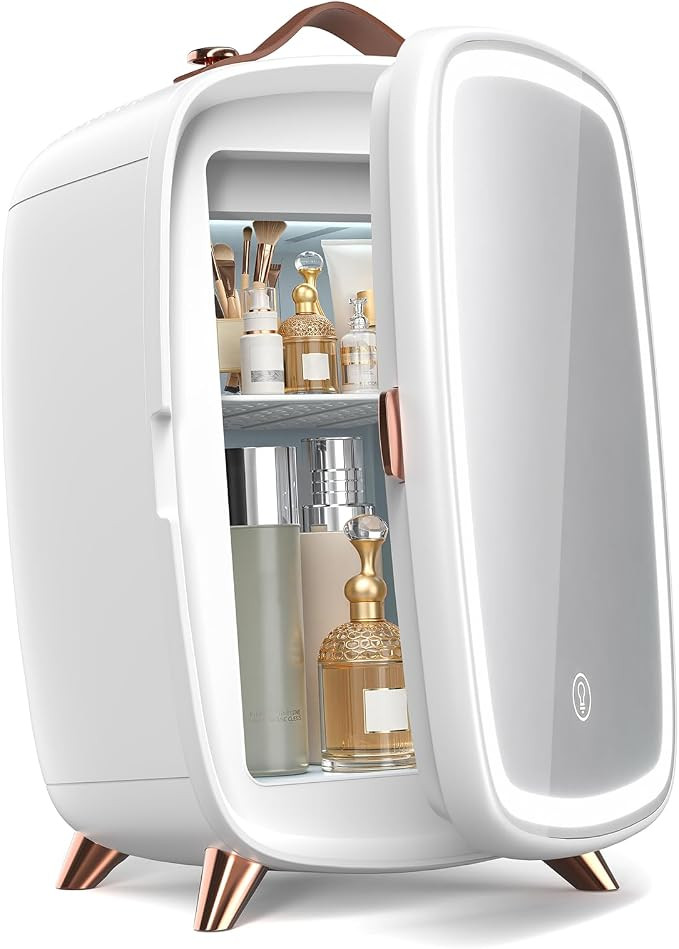 Electactic 6L Mini Skincare Fridge, Mini Fridge with LED Mirror | Amazon (US)