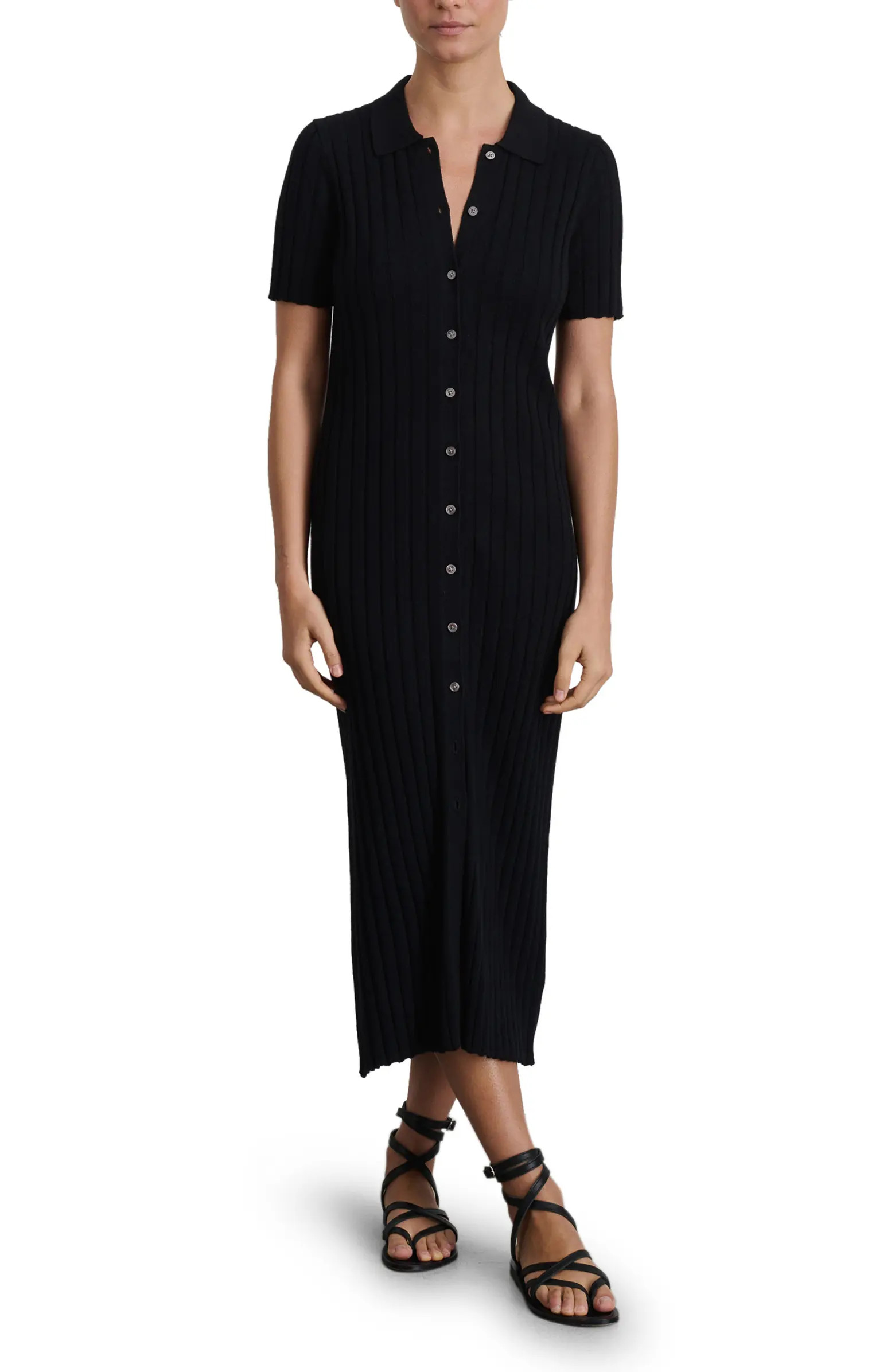 Alice Rib Cotton & Hemp Midi Dress | Nordstrom