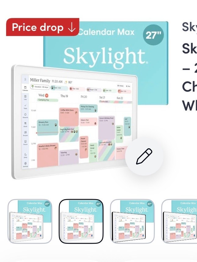Sale alert 🚨 Skylight Calendar 15-inch Touchscreen Digital Calendar and Calendar 2! 
Click on links for exact pricing as the sale reflection is on the site.
