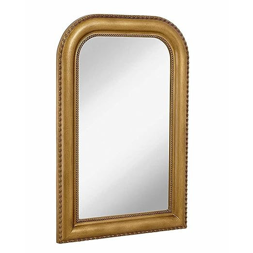 Hamilton Hills 20" x 30" Classic Gold Framed Rich Framed Top Round Corner Mirror - Thick Arched T... | Amazon (US)