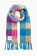 OVERSIZED CHECK SCARF - Blue - COS | COS UK