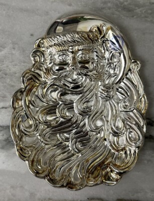 International Silver Santa Claus serving tray dish. With Box | eBay | eBay US