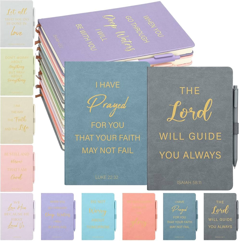 Thenshop 20 Pcs Christian Gifts for Women Bulk 10 Pastel Leather Christian Journals Bible Leather... | Amazon (US)