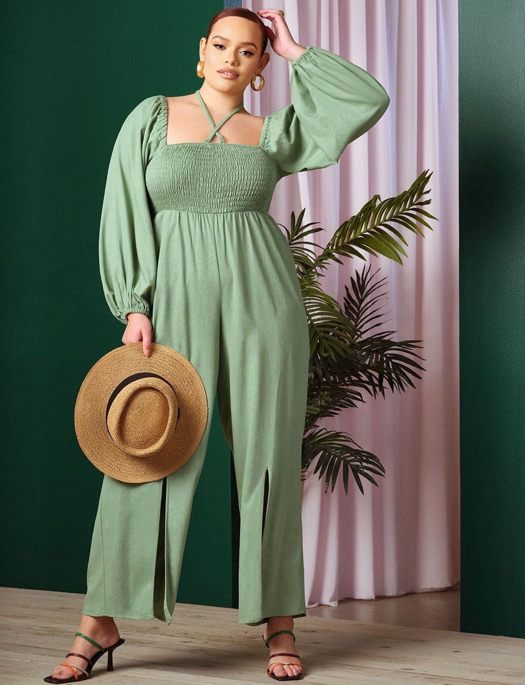 Smocked Bodice Jumpsuit | Eloquii