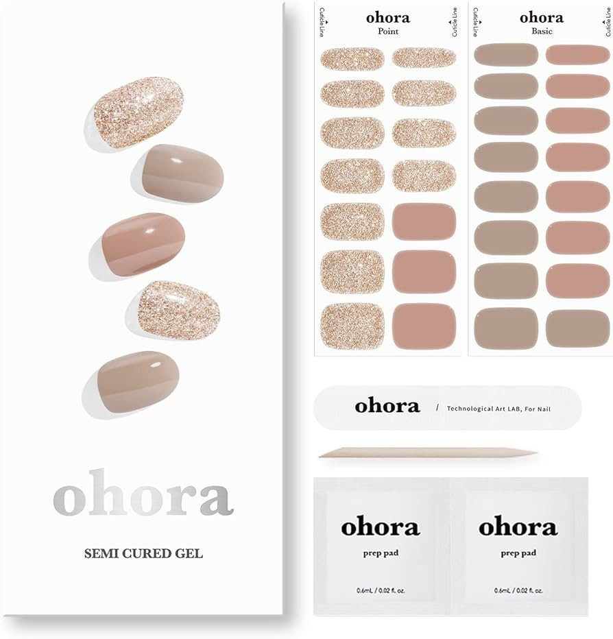 ohora Semi Cured Gel Nail Strips (N Carmel) - Works with Any Nail Lamps, Salon-Quality, Long Last... | Amazon (US)