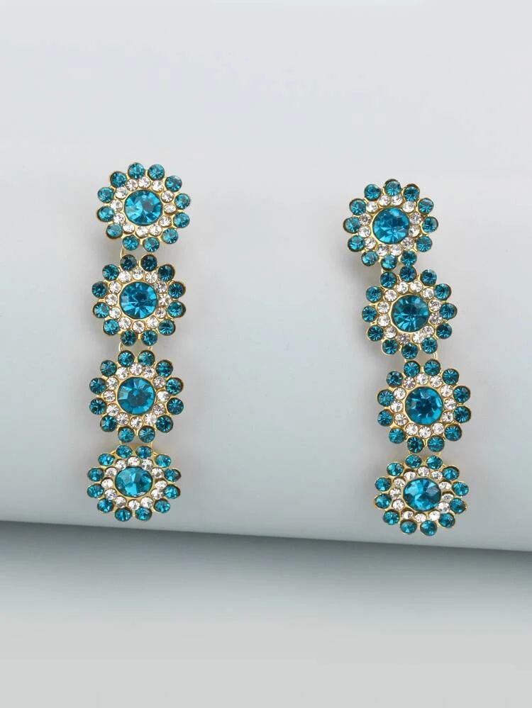 Rhinestone Flower Decor Drop Earrings | SHEIN