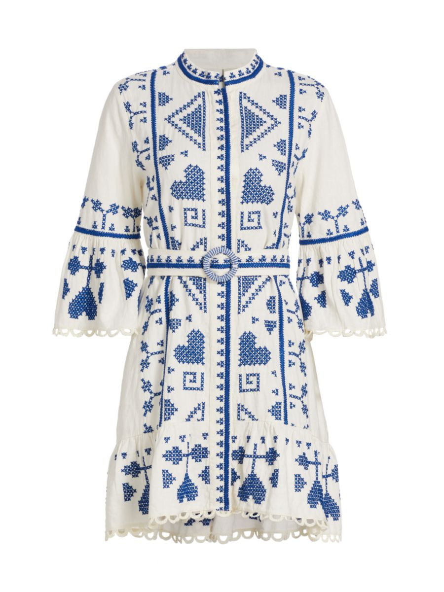 Cross-Stitch Belted Minidress | Saks Fifth Avenue