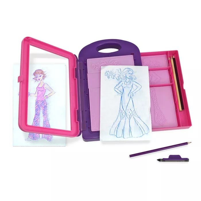Melissa & Doug Fashion Design Art Activity Kit - 9 Double-Sided Rubbing Plates, 4 Pencils, Crayon | Target